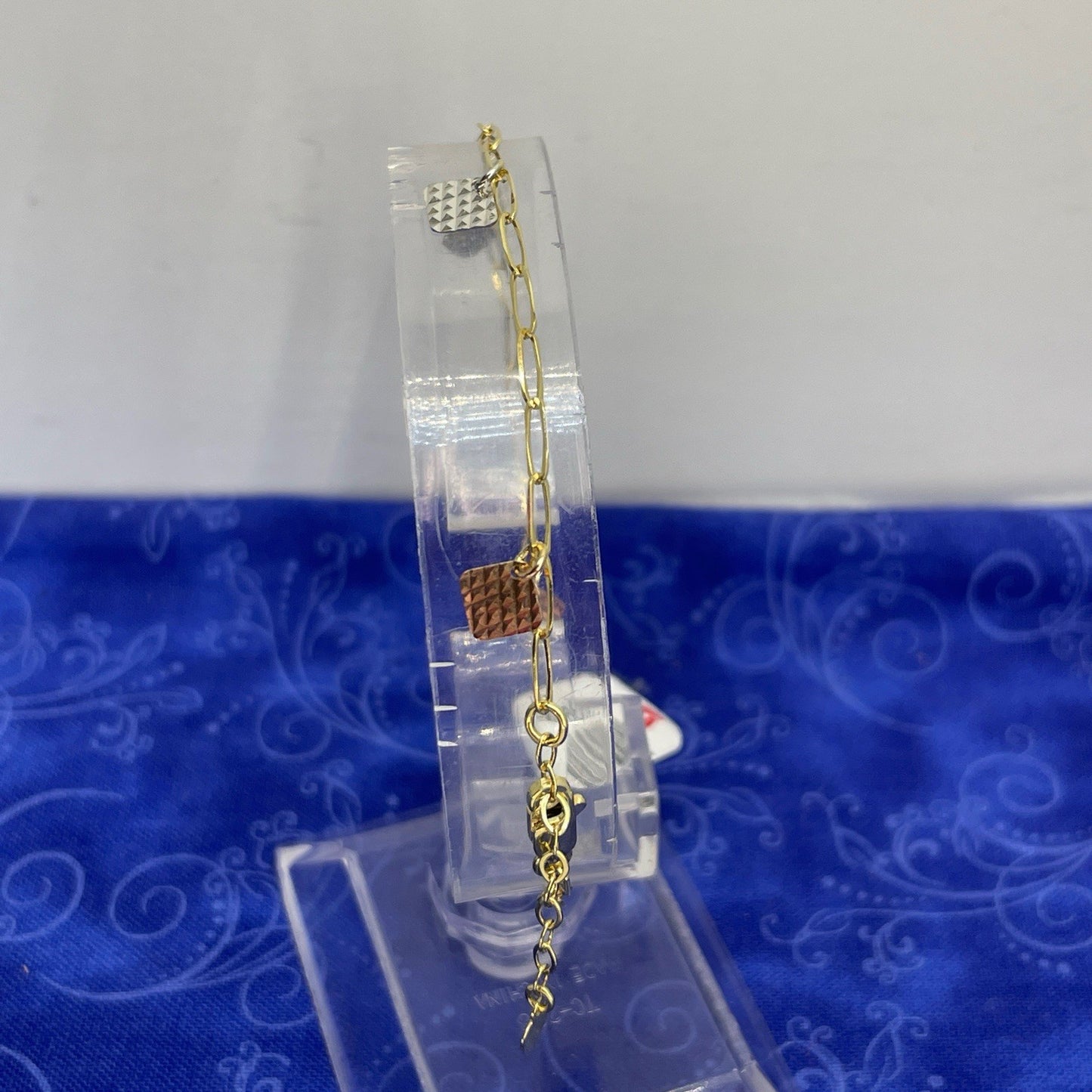 14k Tri Color Women’s 7-8” Squares Bracelet 1.90g2