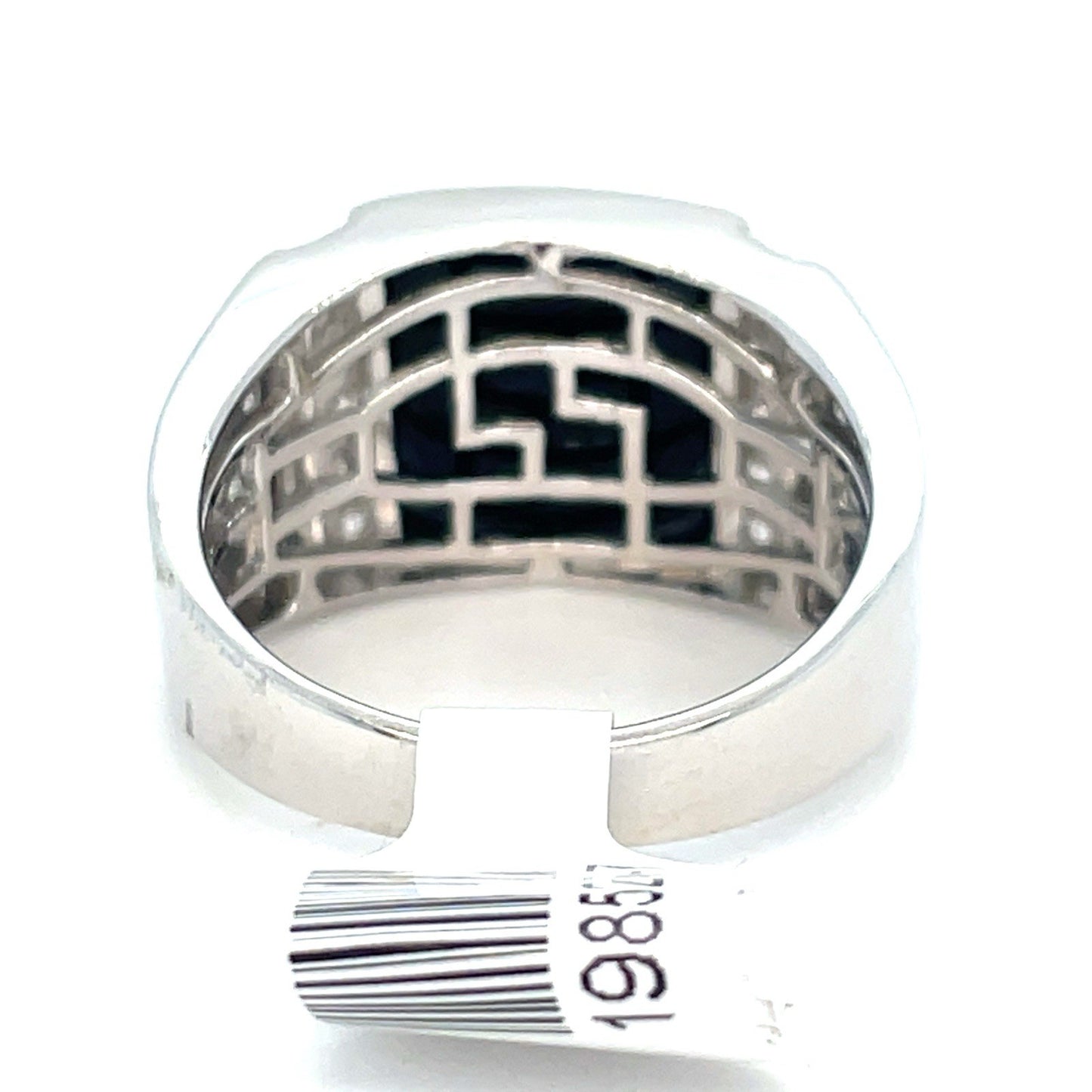 925 Sterling Silver Men’s CZ Curve Onyx Ring 6.9g Size 102