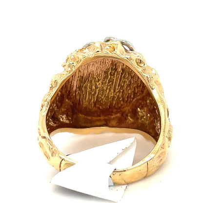 14k Yellow Gold Diamond Oil Rig Ring 14.26g Size 93