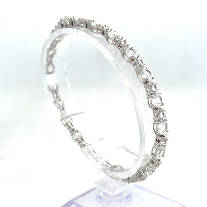 925 Sterling Silver Women’s CZ 7.5” Bracelet 9.60g 2