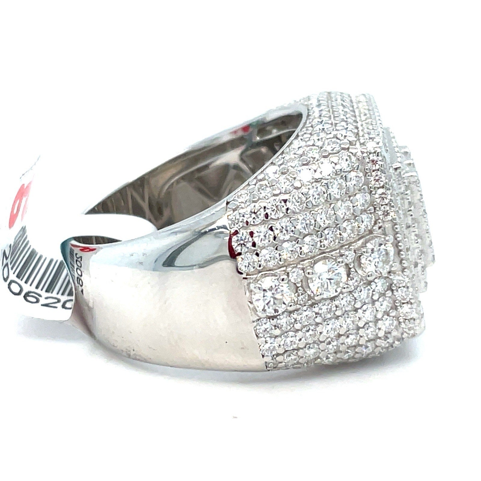 925 Sterling Silver Men’s  Moissanite Cluster Ring 15.10g 5.5CTW Size 101