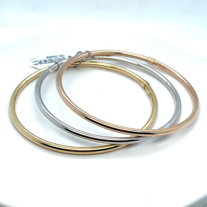 14k Tricolor gold three Bracelet polished hollow hoop Bracelet 3mm x 71mm 8.7g1