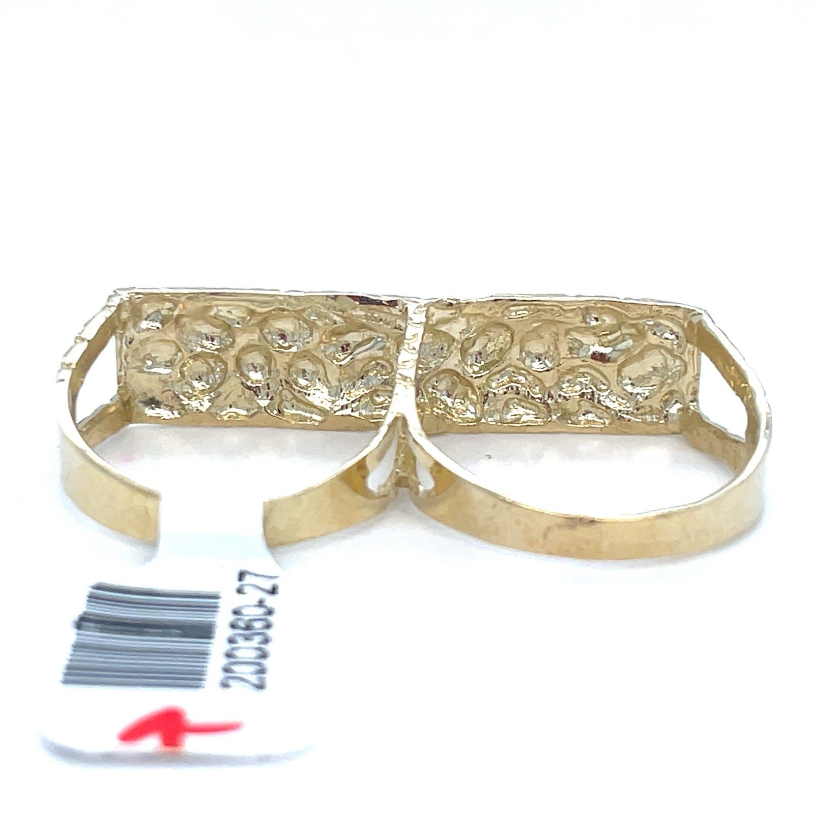 10k Yellow Gold 2 Finger Nugget Ring 5.56g Size 8.5/9.52