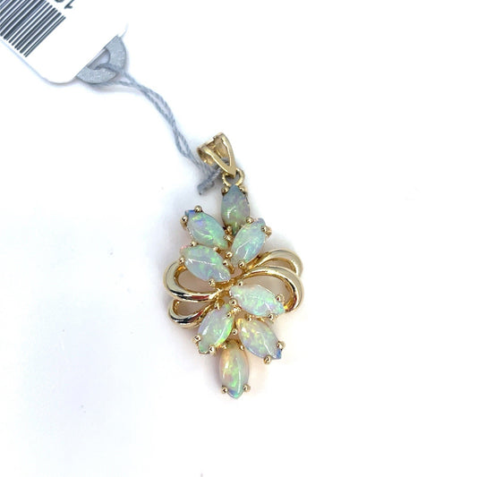14k Yellow Gold Women’s Opal Swirls Pendant 2.70g 0