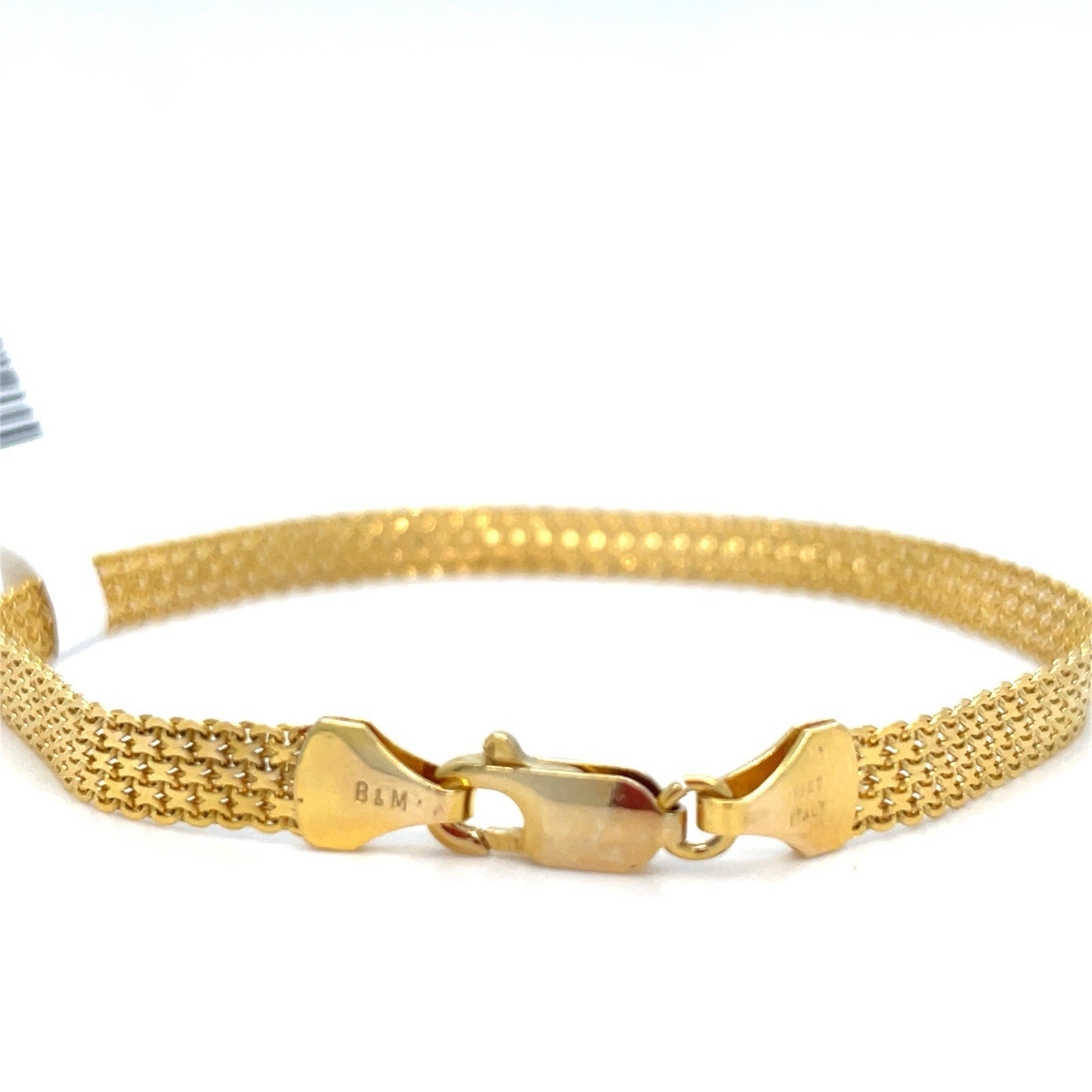 14k Yellow Gold 7” Flat Weave Bracelet 4.84g 4.6mm 2