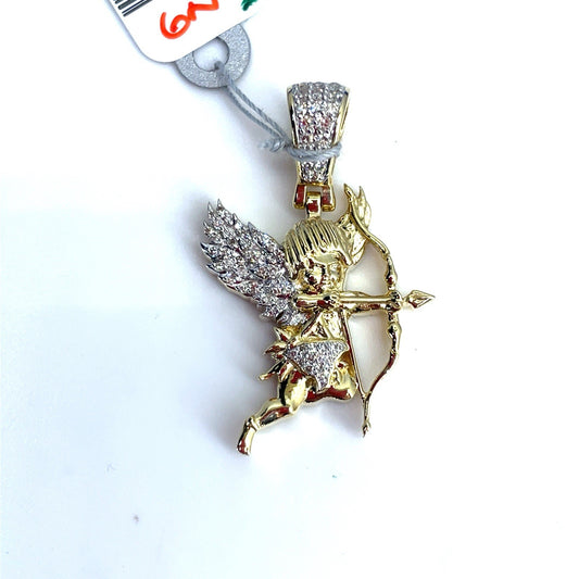 10K Yellow Gold Diamond Angel Pendant 3.95g .2CTW0