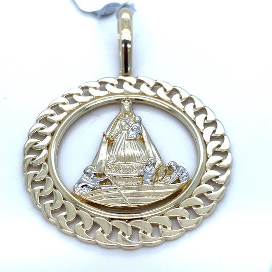 14k Yellow Gold Cuban Style Caridad Del Cobre Pendant 8.90g0