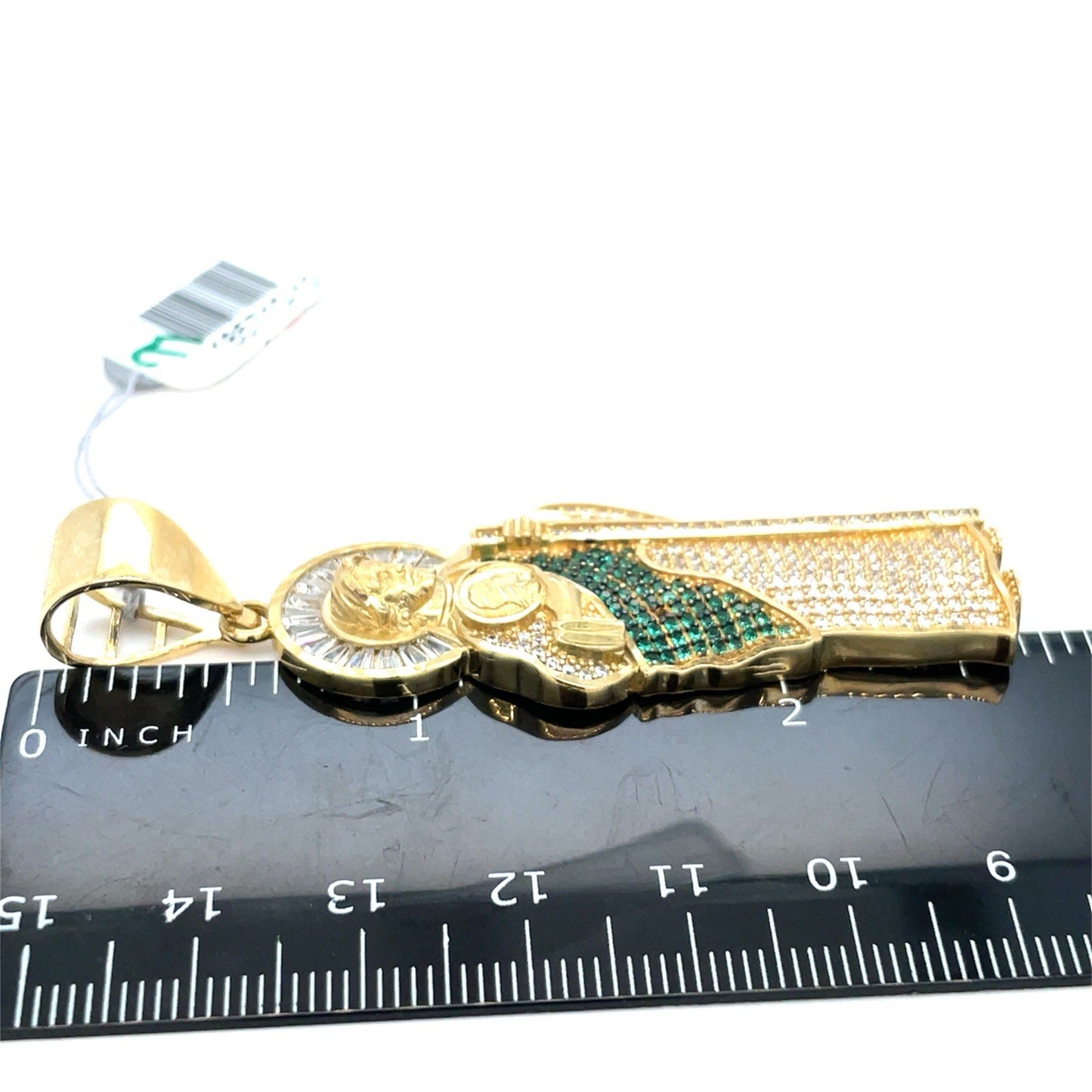 10k Yellow Gold CZ San Judas Pendant 9.70g3