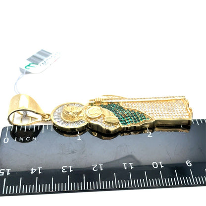 10k Yellow Gold CZ San Judas Pendant 9.70g3