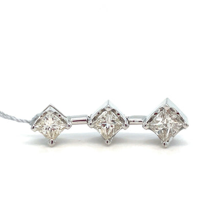 14k White Gold Princess Cut Diamond Pendant 2.20g I/j 1CTW I14