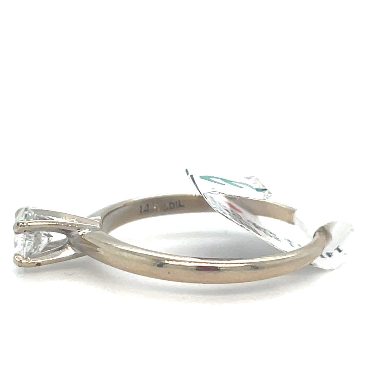 14k White Gold Women’s Solitaire Diamond Ring 1.80g Size 6.75 .46CTW H,I22