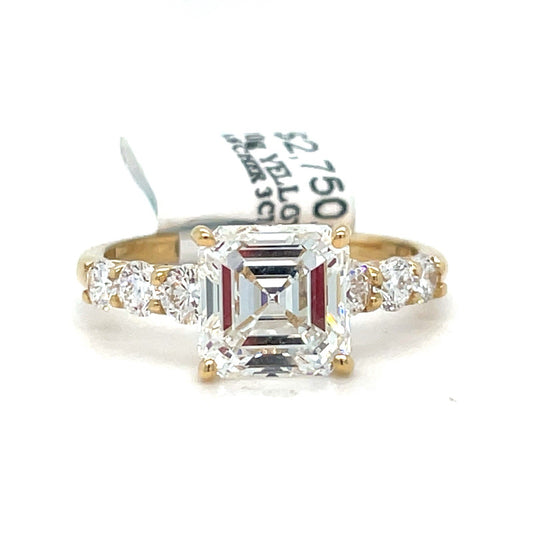 14k Yellow Gold Women’s Lab Diamond Ring 3.70g 3CTW Size 8.250