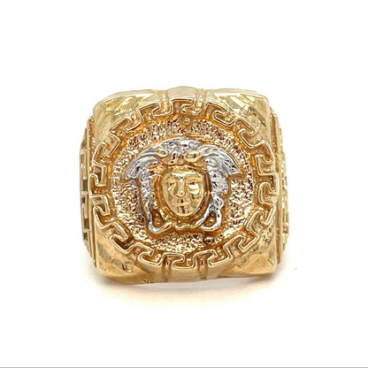 10K Yellow Gold Men’s Versace Design Ring 10.00g Size 90