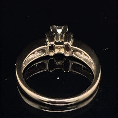 14 karat white gold princess cut VS diamond ring .8ctw size 7.255