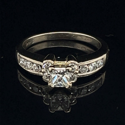 14 karat white gold princess cut VS diamond ring .8ctw size 7.254