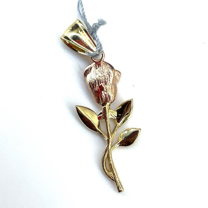 14k Two Tone Womens Rose Pendant 2.50g1