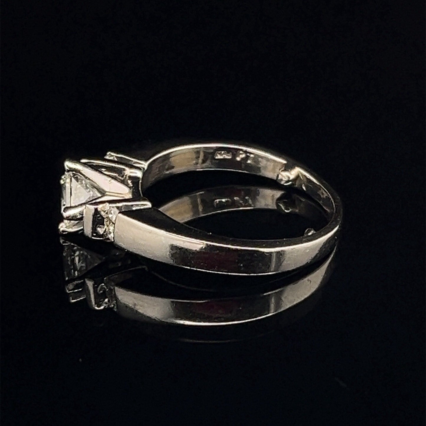 Platinum diamond engagement ring with princess cut diamond H VS1 size 5.52