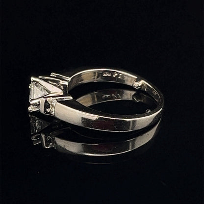 Platinum diamond engagement ring with princess cut diamond H VS1 size 5.52