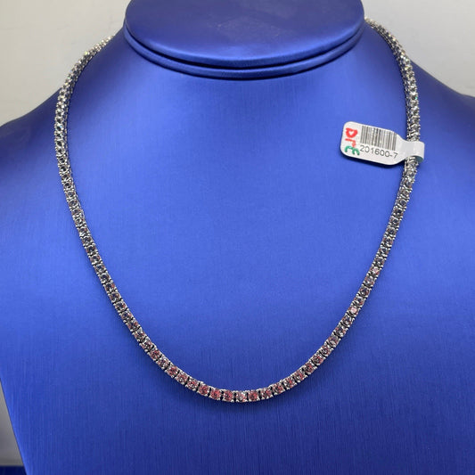 925 Sterling Silver Women’s CZ 16/18” Tennis Necklace 17.30g 0