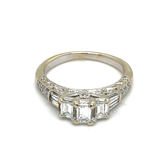 14K White Gold Women’s Diamond Ring 4.3g 1.2CTW Size 70