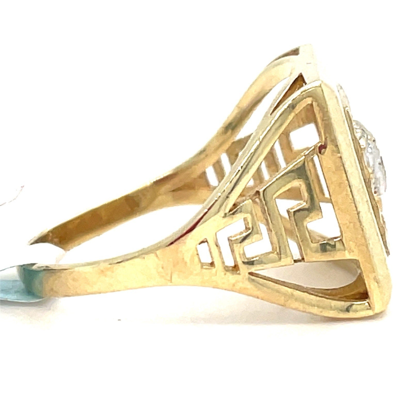 10K Yellow Gold Versace Style Design Ring 3.20g Size 7.51