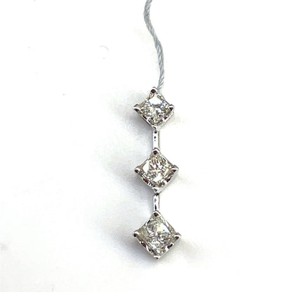 14k White Gold Princess Cut Diamond Pendant 2.20g I/j 1CTW I15