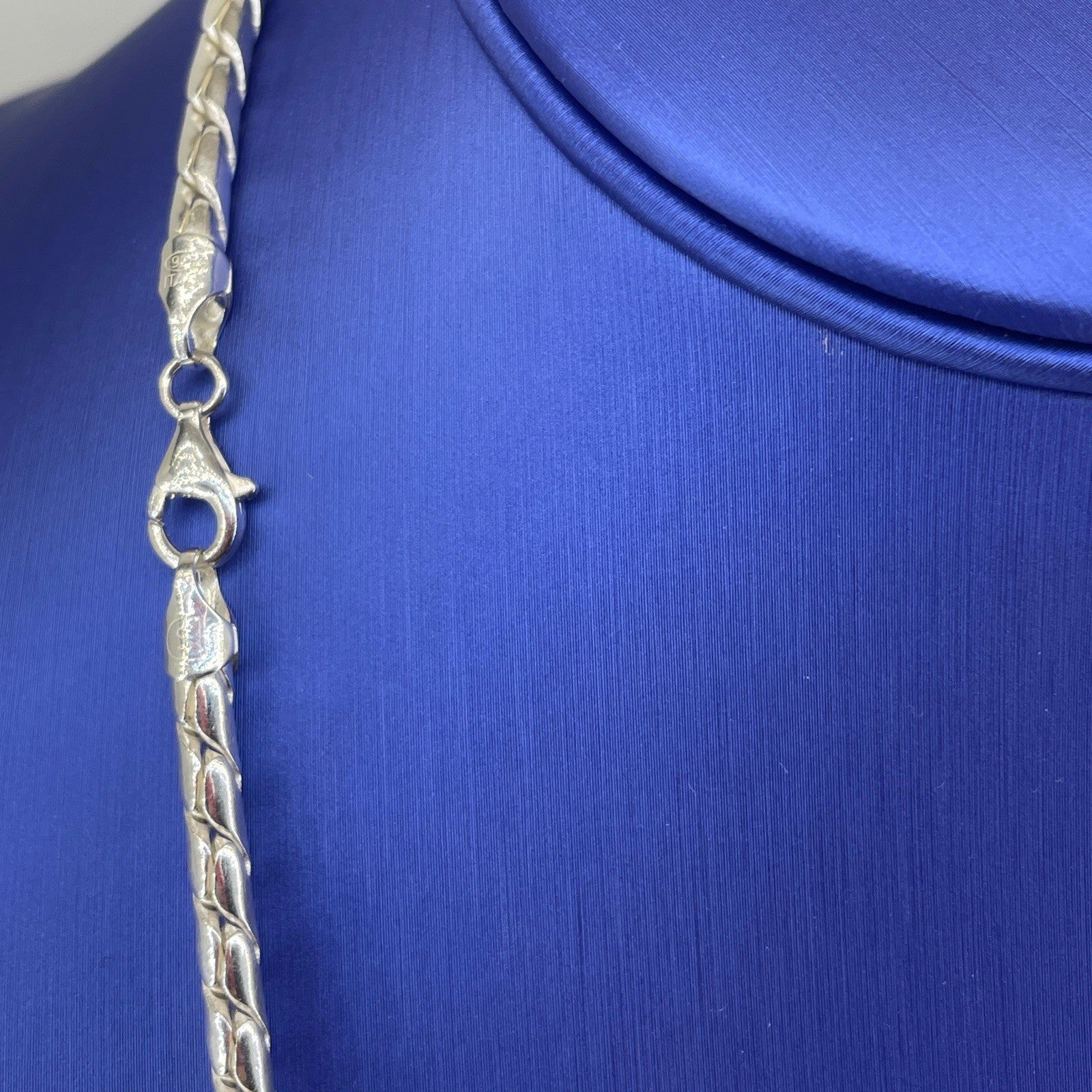 925 Sterling Silver 24” Solid Battuta Rope Style Necklace 54.50g 3.9mm2