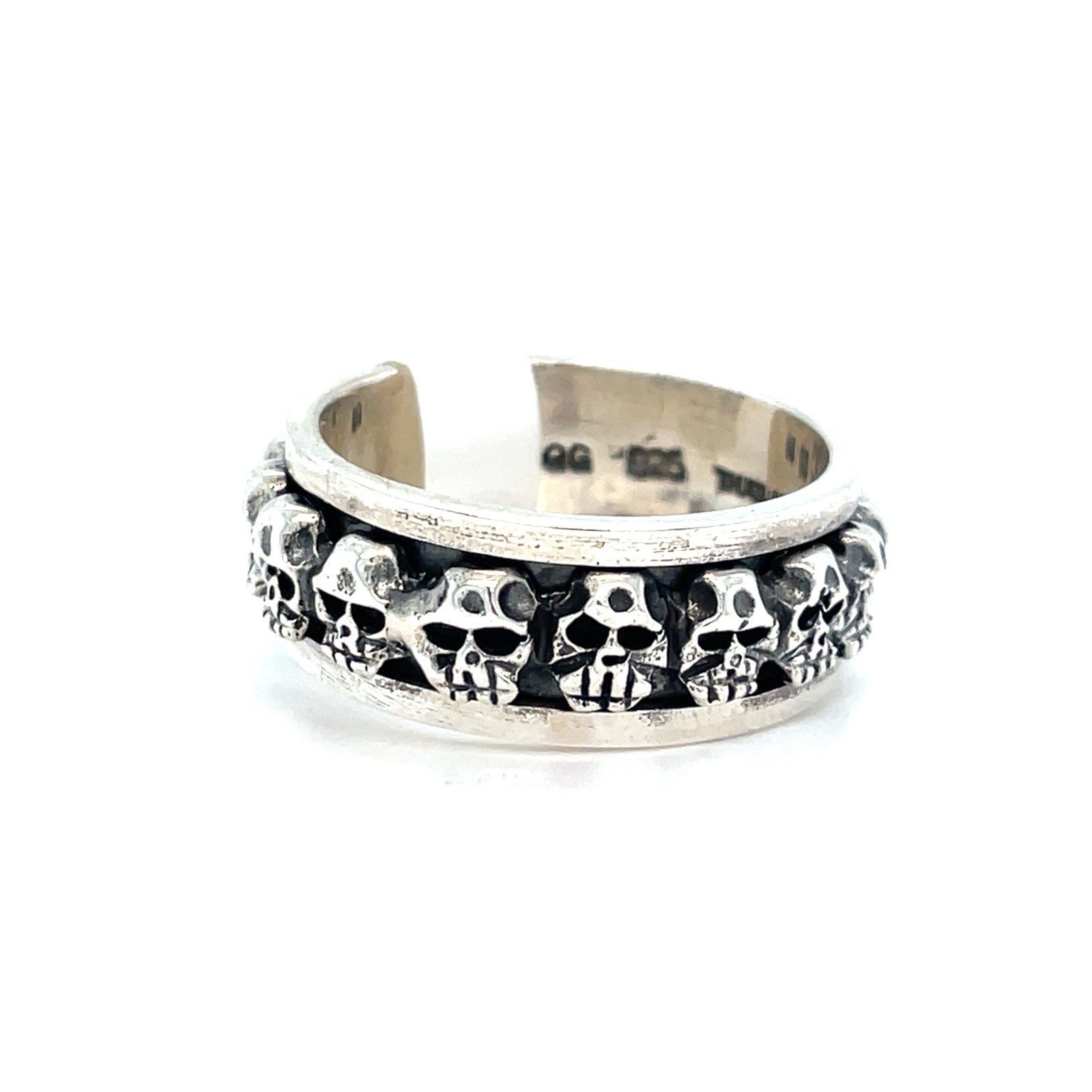 925 Sterling Silver Men’s Skulls Ring 9.40g Size 102