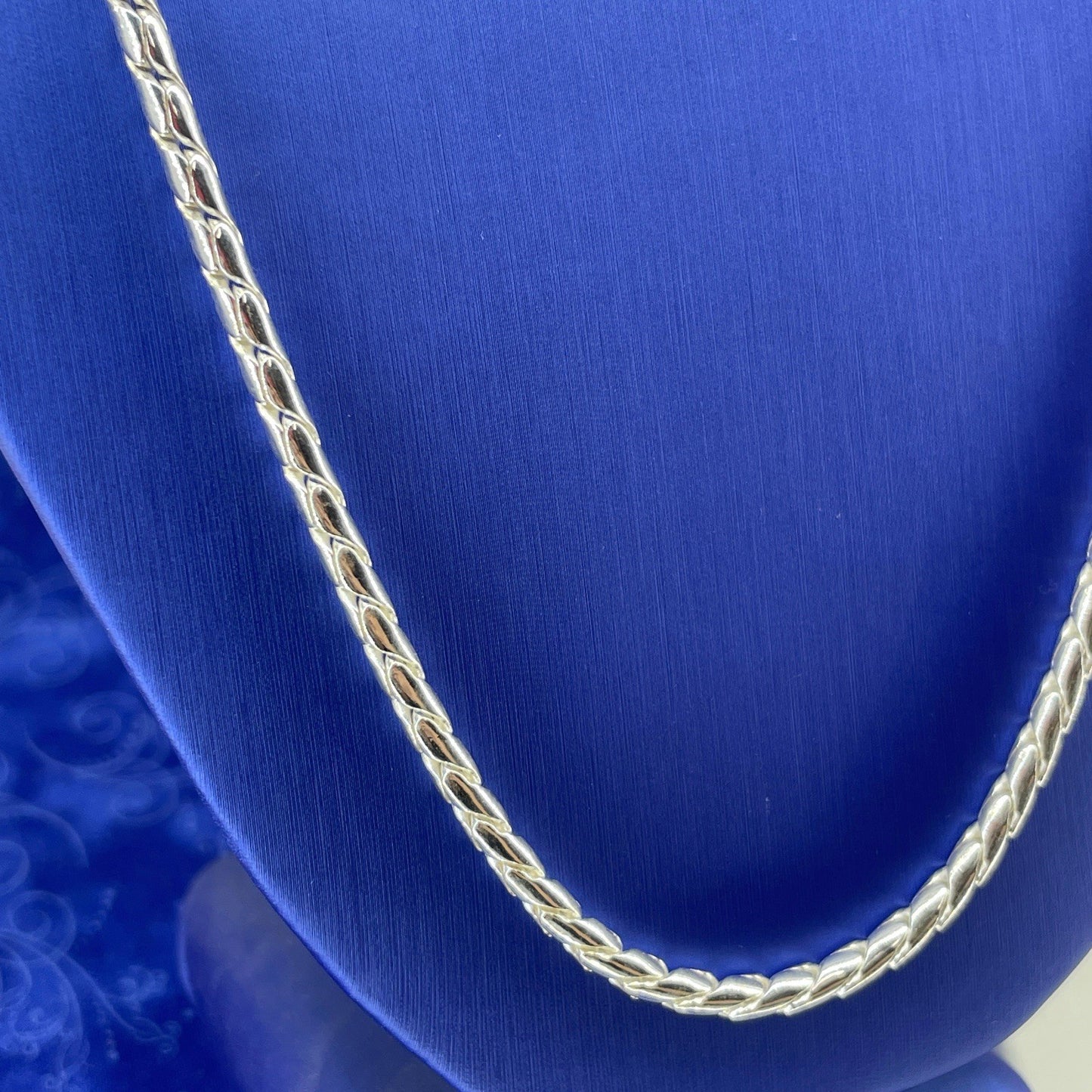 925 Sterling Silver 24” Solid Battuta Rope Style Necklace 54.50g 3.9mm1