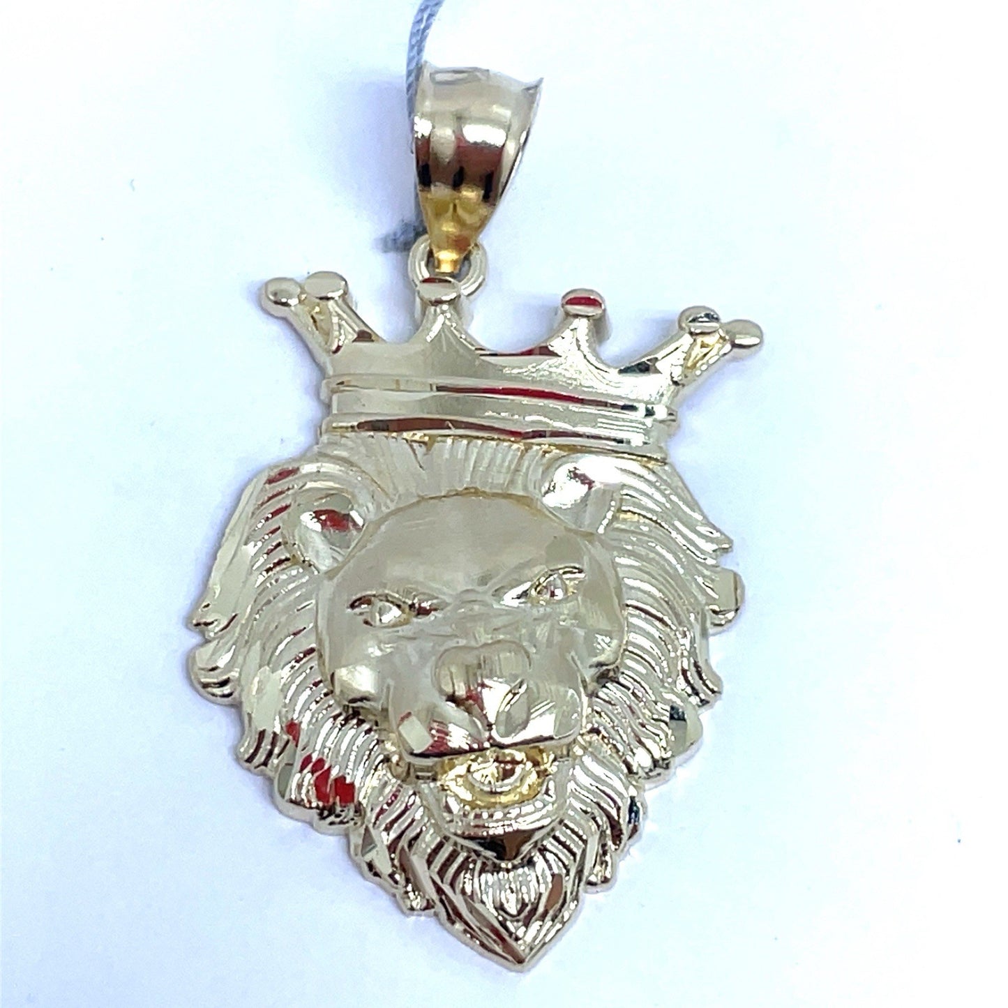 10k Yellow Gold Lion Face With Crown Pendant 5.74g 0