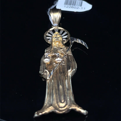 10K Two Tone Gold Men’s  Santa Muerte Pendant 9.90g3