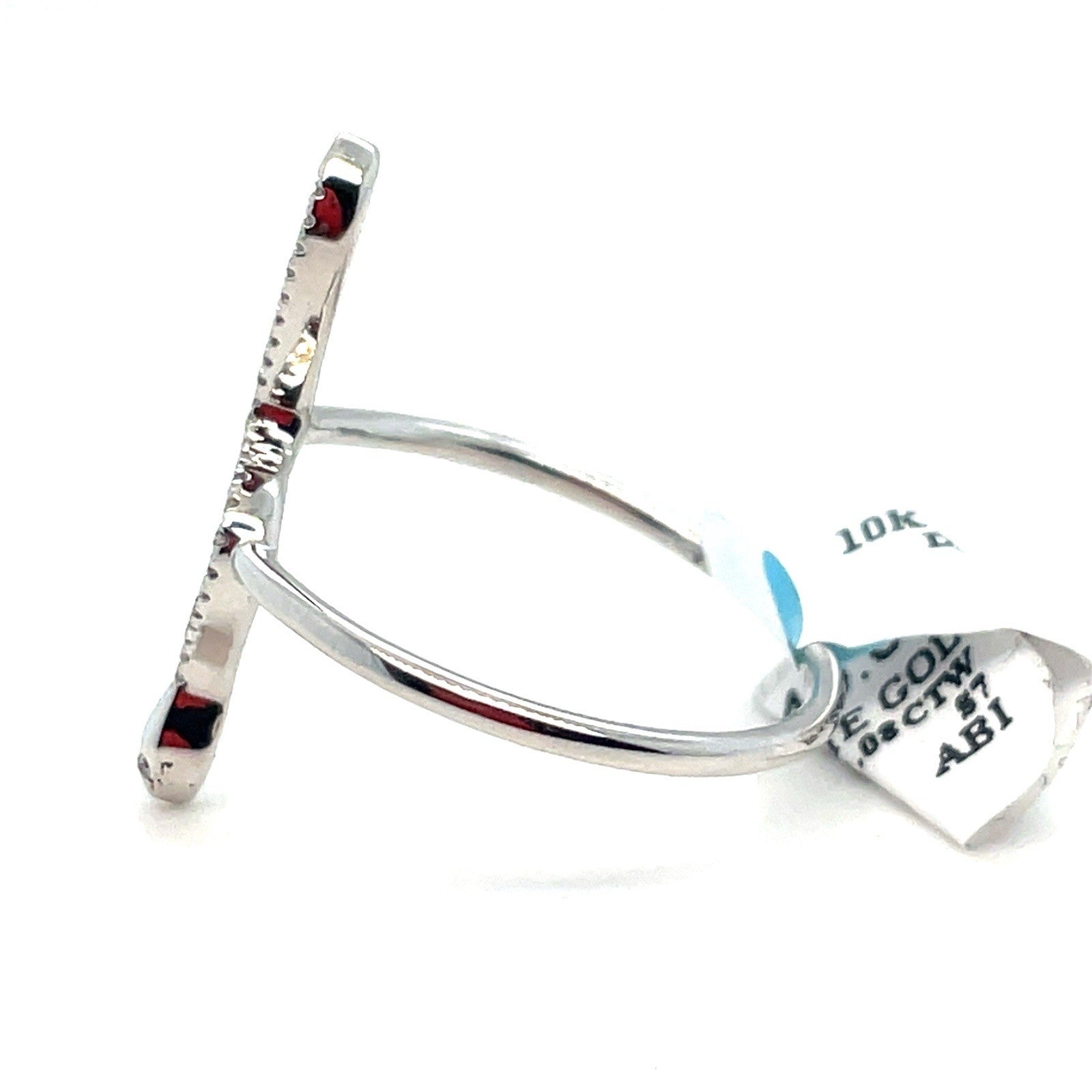 10k White Gold Thin Snake Diamond Ring 1.50g Size 7 .08CTW3