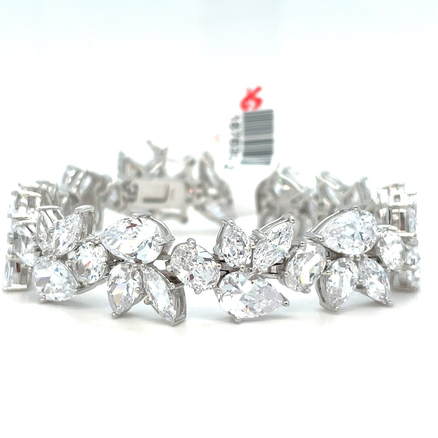 925 Sterling Silver CZ 7” Pear/Oval Design Bracelet1