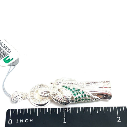925 Sterling Silver CZ San Judas Pendant 23.10g 2
