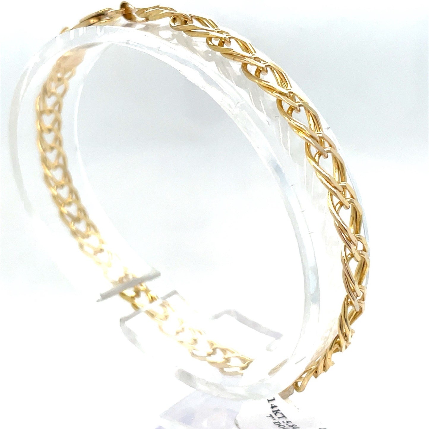 14K Yellow Gold 7” Double Ovals Bracelet 5.84g 4.8mm1