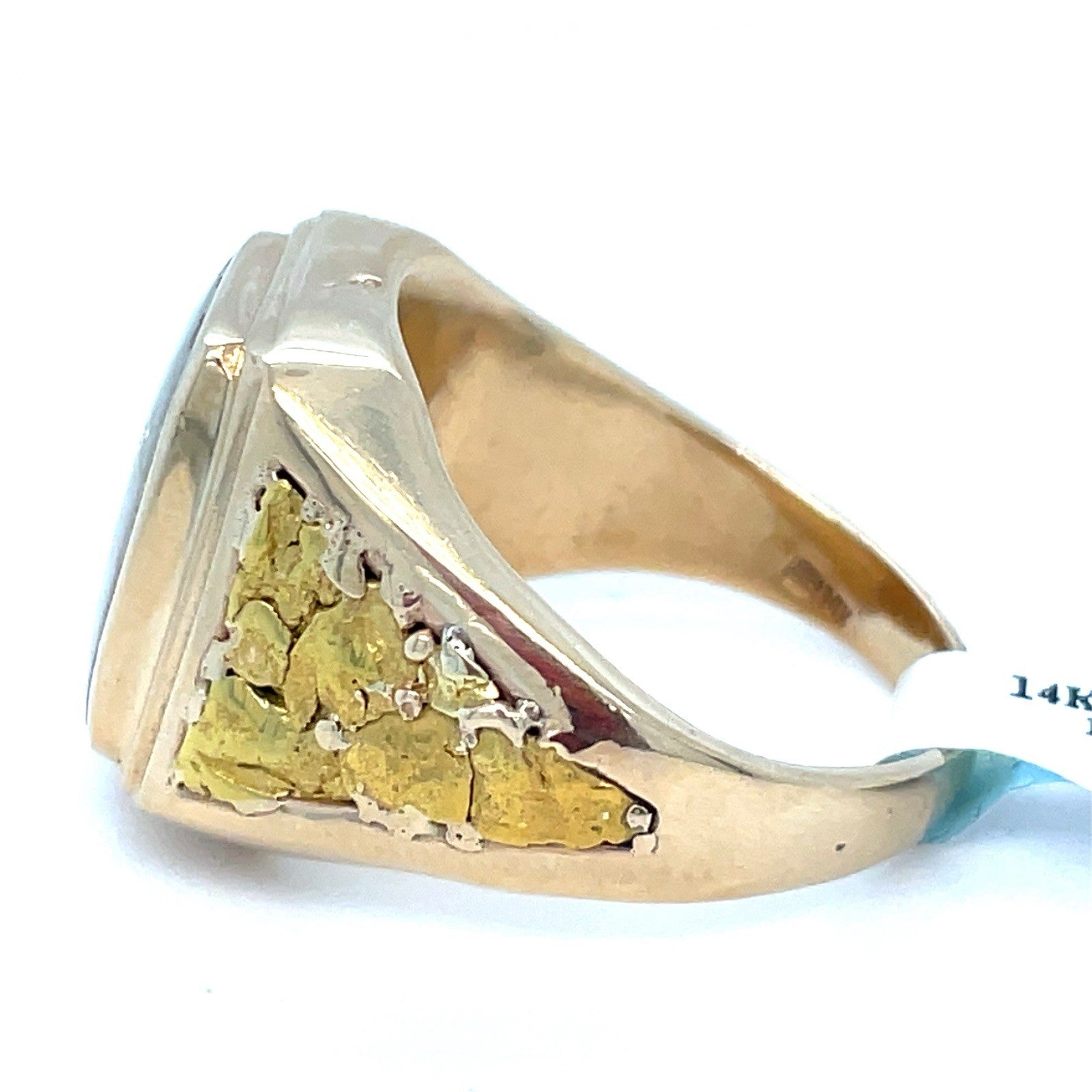 14k Yellow Gold Agate Ring 19.90g Size 12.52