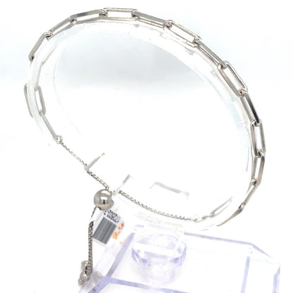 925 Sterling Silver Lariat Paper Clip Bracelet 4.40g1
