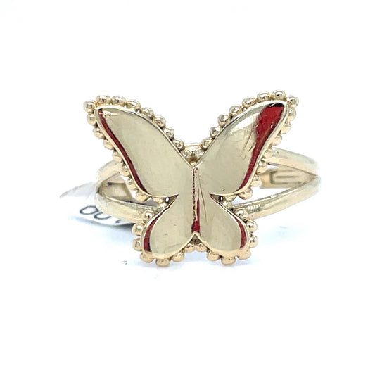 14k Yellow Gold Women’s Polished Butterfly Ring 1.90g Size 70