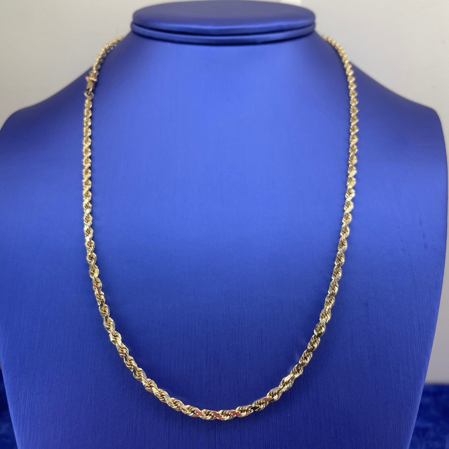 14k Yellow Gold 20” Solid Rope Necklace 16.30g 3.1mm 0