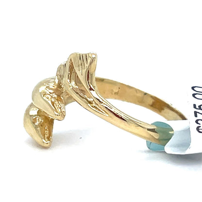 14k Yellow Gold Women’s Dolphins Ring 3.00g Size 6.51