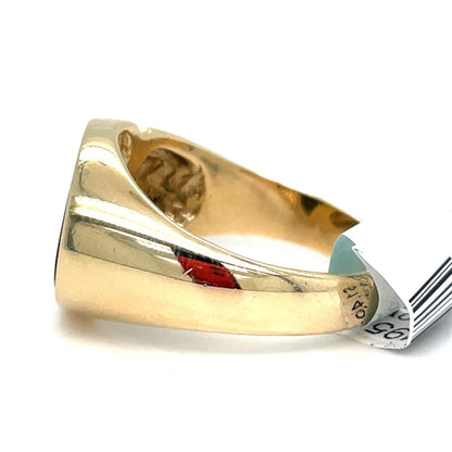 14k Yellow Gold Men’s Onyx Diamond Ring 8.75g .2CTW Size 102