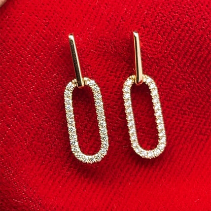14 karat yellow gold diamond paperclip earrings G/H VS .3ctw3