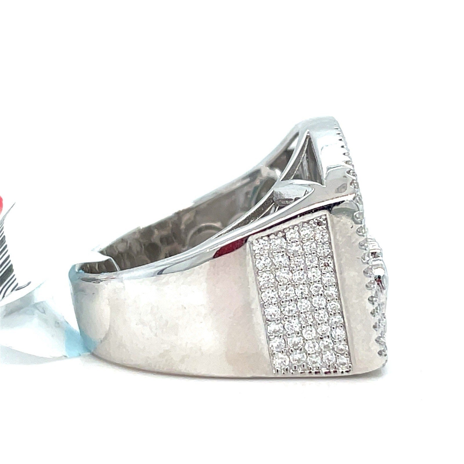 925 Sterling Silver Moisannite Men’s Last Supper Ring 13.90g Size 10 1.2CTW 1