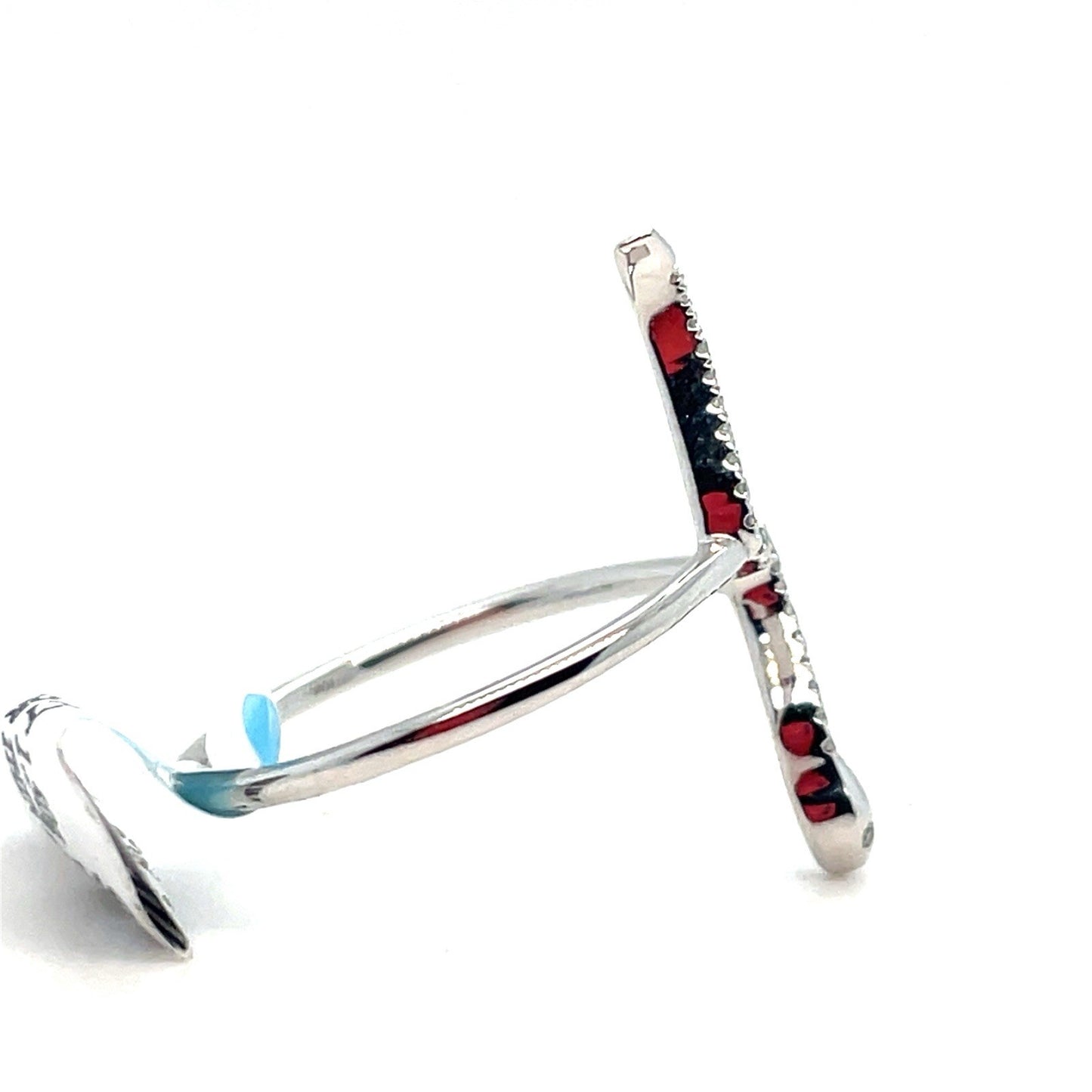 10k White Gold Thin Snake Diamond Ring 1.50g Size 7 .08CTW2