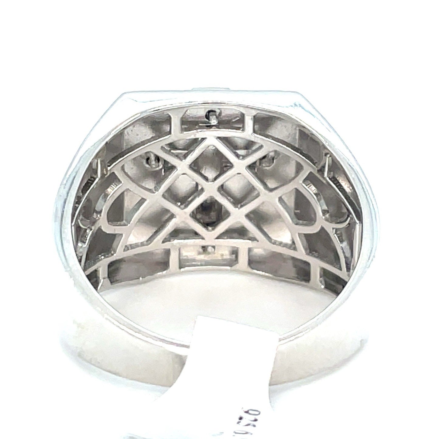 925 Sterling Silver Two Tone Cross Ring 6.90g Size 102