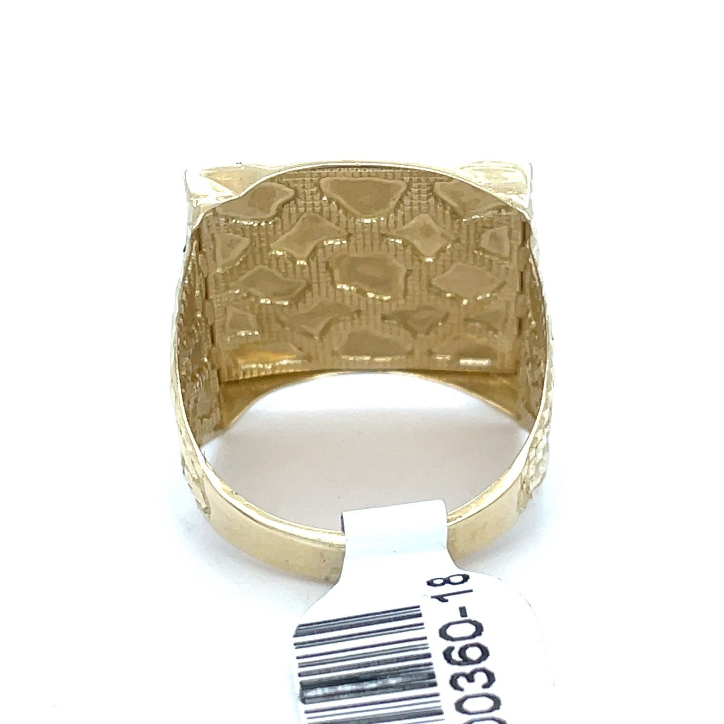 10k Yellow Gold Men’s Square Nugget Ring 3.70g Size 102