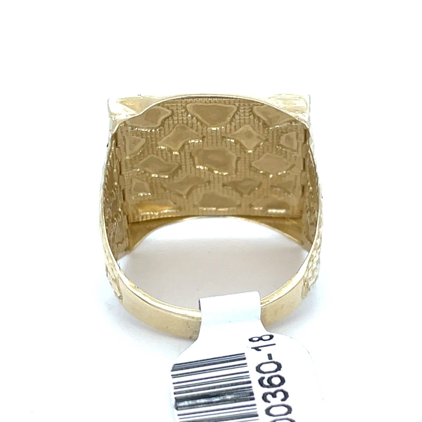 10k Yellow Gold Men’s Square Nugget Ring 3.70g Size 102