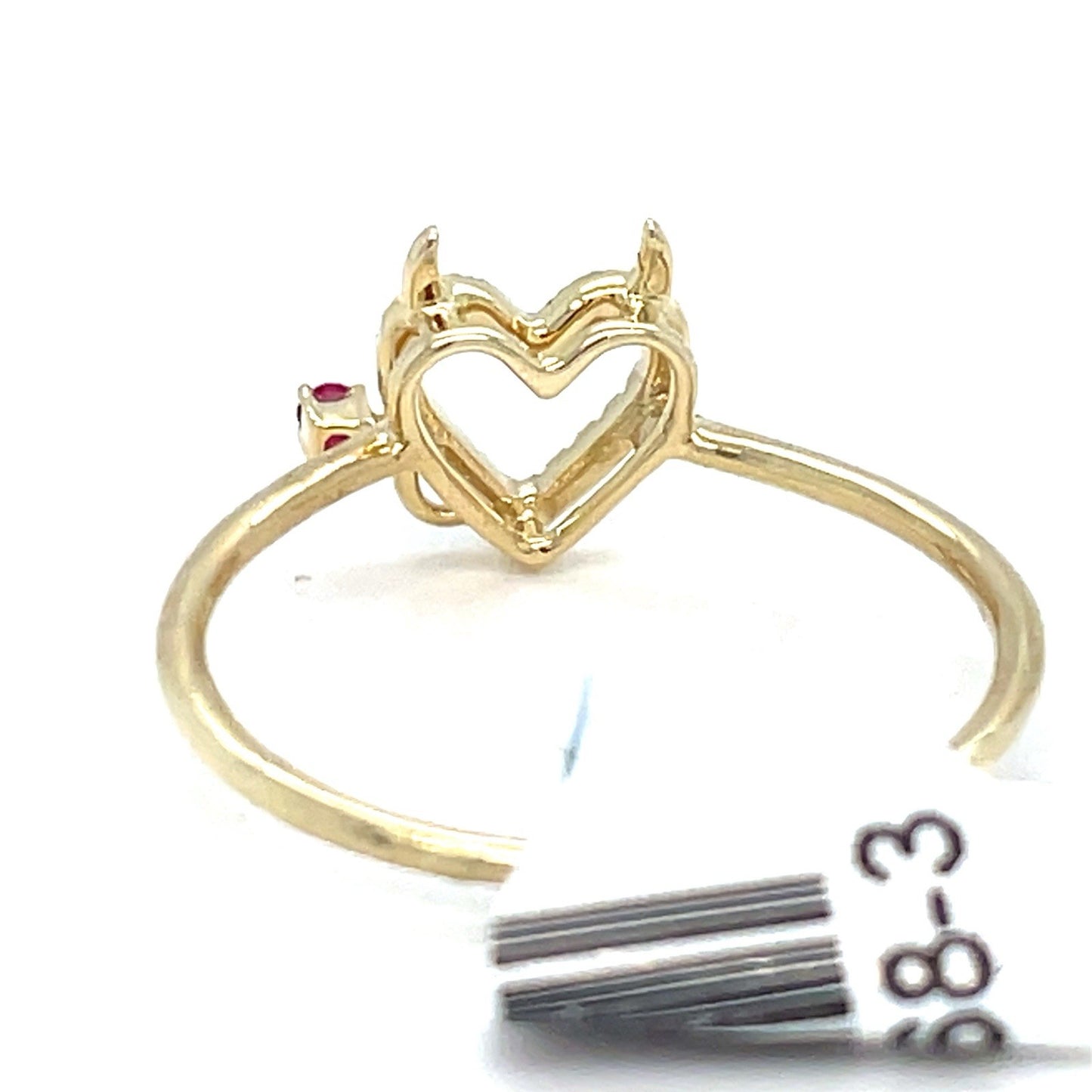 10k Yellow Gold Women’s Diamond Heart Ring 1.00g .08CTW Size 72