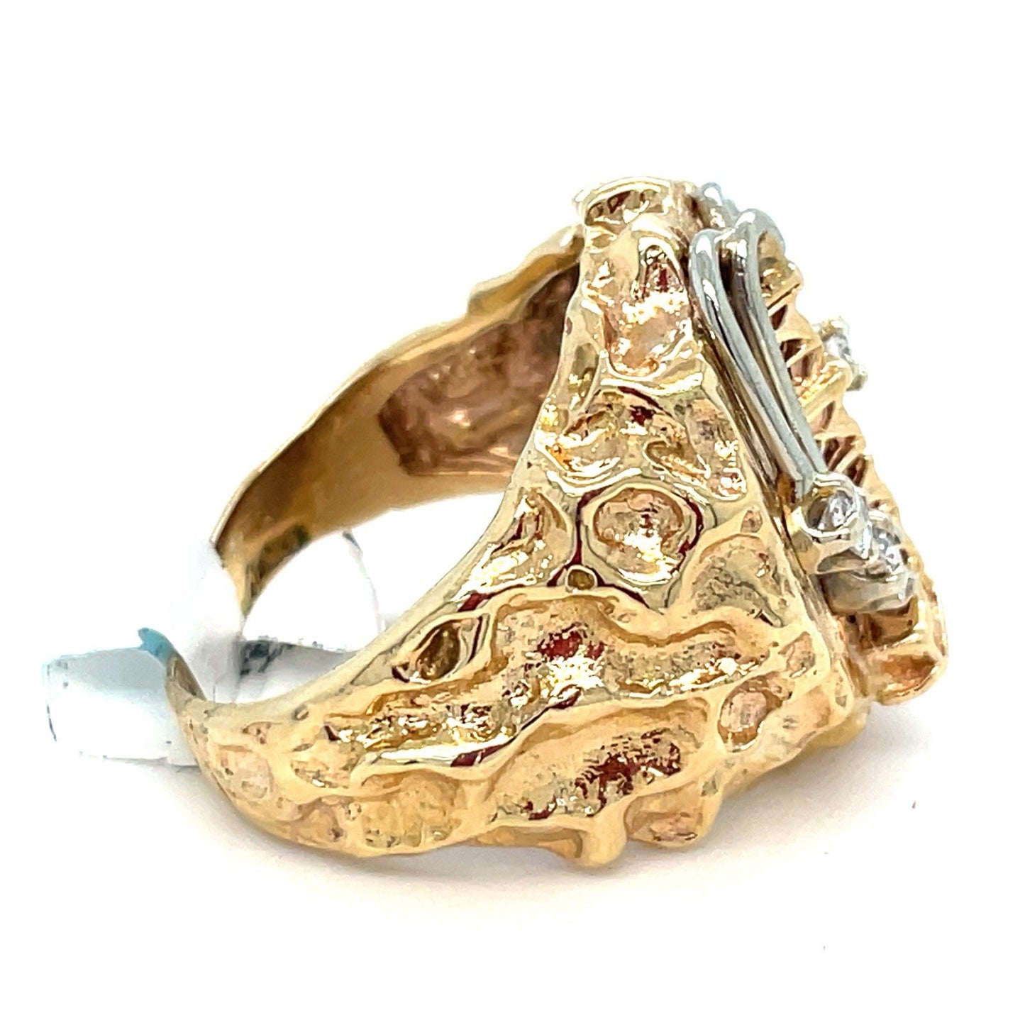 14k Yellow Gold Diamond Oil Rig Ring 14.26g Size 94