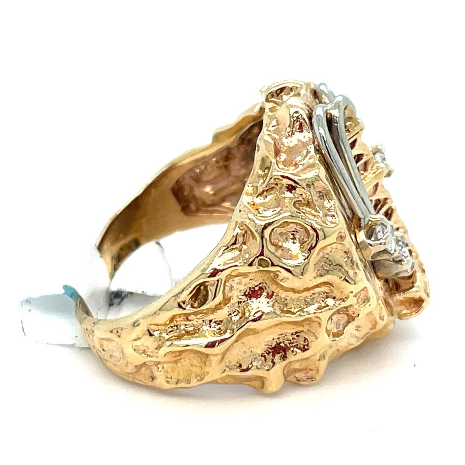 14k Yellow Gold Diamond Oil Rig Ring 14.26g Size 94